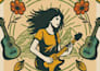 create a retro vintage halftone look music festival poster